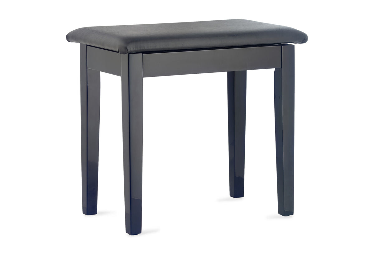 Stagg PBF23 BKP SBK piano bench in polished black with black vinyl seat